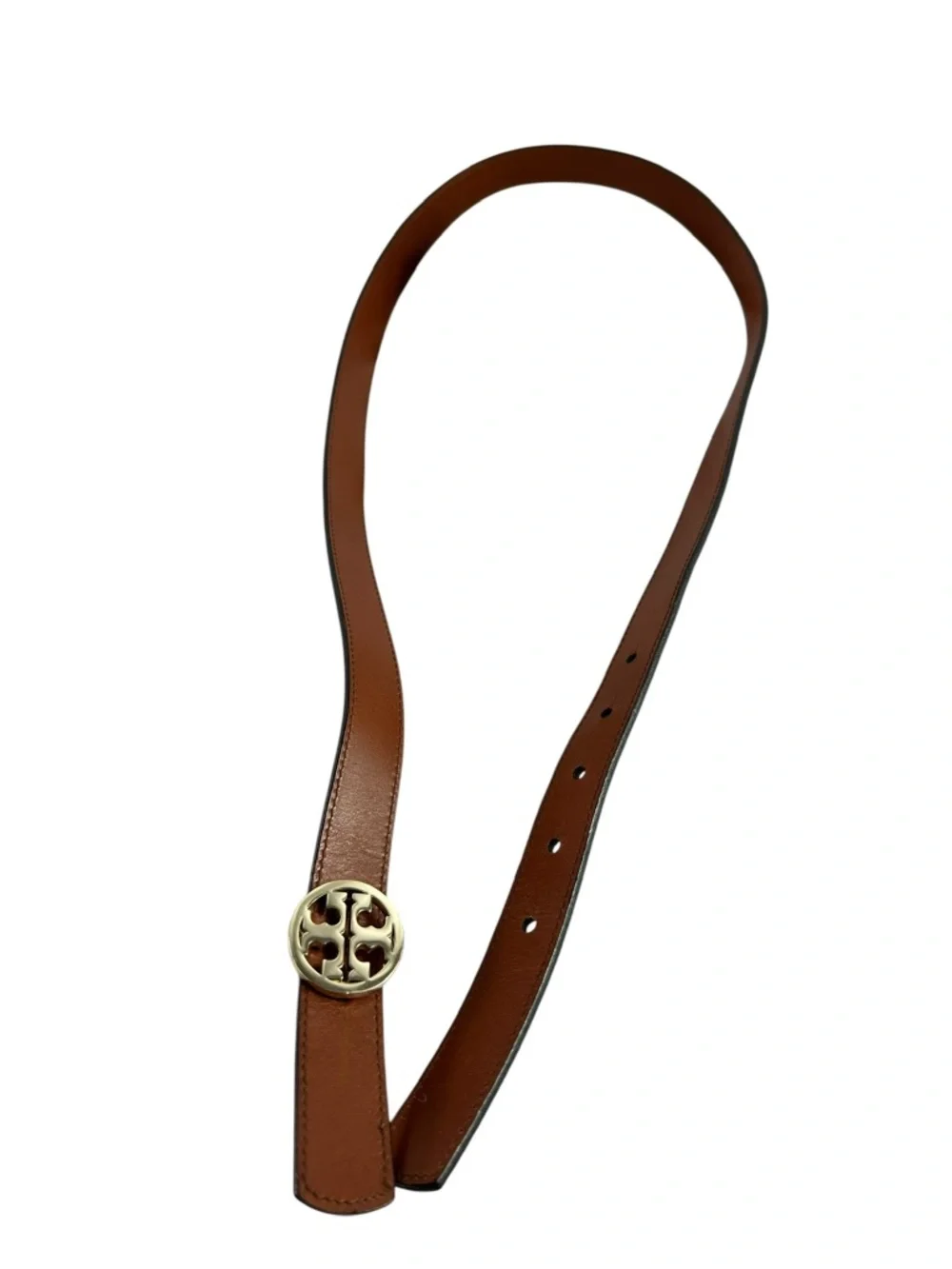 Genuine TORY BURCH Black Brown Leather Belt Unisex Reversible 36